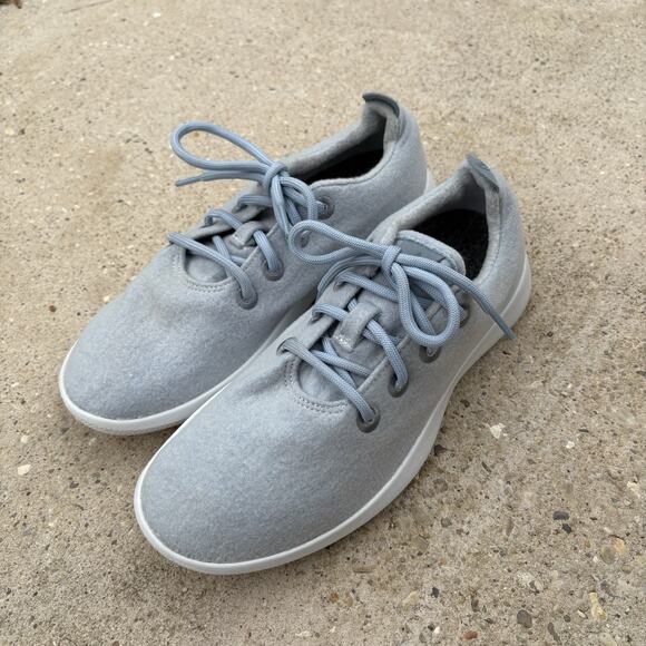 allbirds Wool Runners Mens Size 9 Light Blue Lace-Up Comfort Running Shoes - Picture 2 of 8